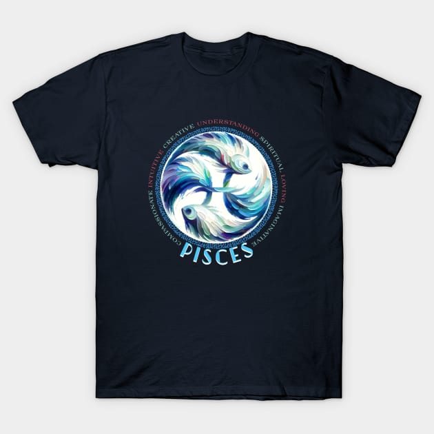 Tranquil Pisces Zodiac Fish T-Shirt by 2HivelysArt